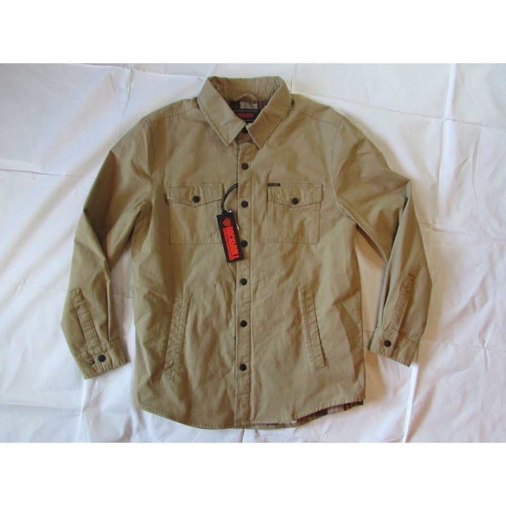 Rock & Roll Denim Men's Medium Solid Shirt Jacket Shacket - Camel